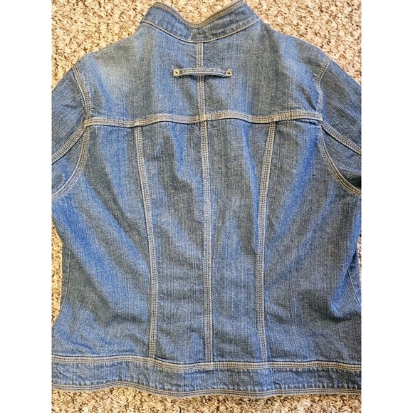 Kikit Jeans Frayed Denim Jean Jacket XL Women's Button Up Front Pockets - Picture 7 of 7